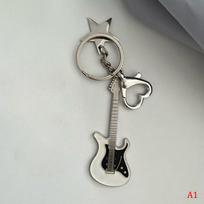 Y2K Guitar Love Heart Star raktų pakabukas moterims Sweet Cool Trend balta
