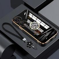 Honor 90 Case Luxury Diamond Ring Cover For Honor 90 Pro 50 70 Lite X9a Phone Case With Flower Lanyard Plating Cases Honor90 5G Honor90&Case & Holder juoda