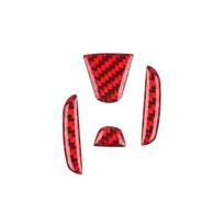 Car Interior Car Steering Wheel Logo Carbon Fiber Sticker Protective Decoration for Honda Civic Dio Crv Fit CR-V Accord Odyssey raudona