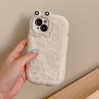 Animacinis mielas varlės lęšio pliušinis telefono dėklas iPhone 15 Pro 14 13 12 11 Max, visiškai apgaubiantis TPU, mergaitiškas pliušinis telefono dėklas For iPhone 15