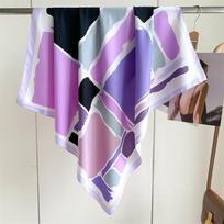 Elegantiški kaklaskarės kaklaskarės moterims 90 cm madingos skaros ir įvyniojimai Bandana galvos šalikai 90x90cm šviesiai violetinė spalva