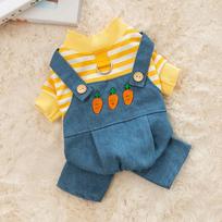 Autumn and Winter Carrot Polar Bear Embroidered Dog Overalls Medium and Small Dog Four-legged Clothes Cat Pet Clothing XS