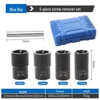 5-Piece Set: Damaged Nuts, Bolts, Screws, Tire Extractors & Anti-Slip Socket Tool, 1/2 blue
