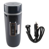 350 ml elektrinis kelioninis virdulys su skaitmeniniu ekranu, neslystantis, vandeniui atsparus, nešiojamas kelioninis kavos virdulys 24V 140W tamsiai mėlyna spalva