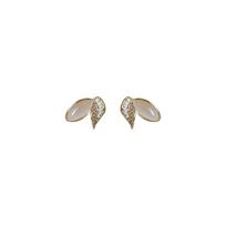 Fresh Leaves Earrings In Summer Women's Cat Eye-high-end Earrings gray
