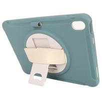 Tablet Case Hard PC Precise Cutouts Hand Strap 360 Degree Kickstand 3 Layers Case for IOS Tablet žalia