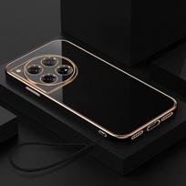 Dėklas OnePlus 12, Dėklas telefonui OnePlus 12, Prabangus kvadratinis dengtas, Smūgiams atsparus silikoninis galinis dangtelis, Fundas For OnePlus 12&Case & Strap