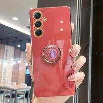 Prabangus dengimo žiedo laikiklio stovo dėklas, skirtas Samsung Galaxy S24 S23 S22 S21 S20 Fe Plus Ultra 5g silikoninis galinis dangtelis S 24 23 22 21 S24