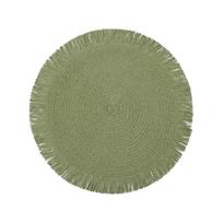 Apvalios pintos padėkliukai su kutais Popieriniai staltiesės rankų darbo neslystantys izoliaciniai padėkliukai puodeliams stalo dekoracijos Diameter 38cm žalia