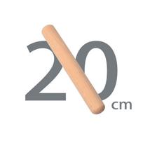 Nedažytas buko medienos kočėlas - Graviruojamas kepimo įrankis koldūnų tešlai Beech Wood Natural