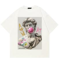 Streetwear Juokingi Grafiniai Marškinėliai Medvilniniai Marškinėliai Unisex Viršūnės Vasariniai Marškinėliai Trumpomis Rankovėmis M balta