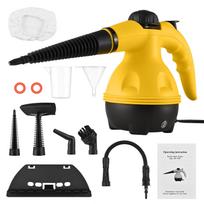 Pressurized Multi-surface Natural Steam Cleaner with 9pcs Accessories for Home 1000W Portable Floor Deep Cleaning Steamers yellow