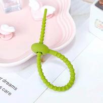 Reusable Colored Silicone Cable Ties for Data Cables, Cable Winders, and Management žalia