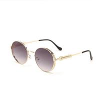 Glasses S3060 Metal Round Small Frame Gradual Change Color Lady Temperament Sunglasses Women, Sunglasses