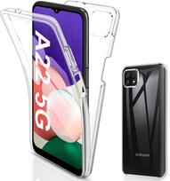 Phone Case For Samsung Galaxy A22 5G 360° Double Transparent Silicone Soft Shockproof Samsung Galaxy A22 5G gryna