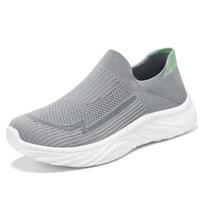 Woman Casual Sports Shoes Soft Sole Running Shoes women Summer Fashion New Woven Slip-on Shoes Ladies Flat Casual Walking Shoe 36 pilka spalva