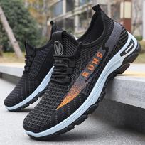 2025 Spring Men's Loose Sports Shoes Polyurethane Breathable Mesh Lightweight Outdoor Anti slip Wear resistant Casual Shoes 39 black