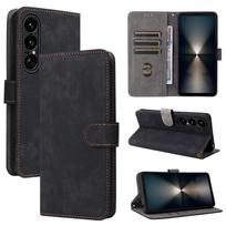 Flip Cover for Sony Xperia 1 VII PU Leather Full-Body Protection With [RFID Blocking] Shockproof Durable Retro Phone Case for Sony Xperia 1 VII žalia