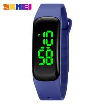 Fashion led male and female students electronic watch waterproof thin integrated case with bracelet watch mėlyna