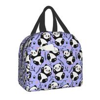 Cartoon Panda Bear Insulated Lunch Bag for Camping Travel Waterproof Cooler Thermal Lunch Box Women Children School Work 22x20x13CM smėlis