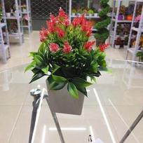 Artificial Plant Living Room Pinecone Bonsai Potted Rattan Romantic Supplies raudona