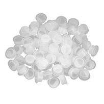 100 vnt. vienkartiniai skaidrūs makiažo tatuiruotės rašalo puodeliai Pigmentiniai dangteliai tatuiruotės puodelių priedai 100pcs white