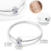 New 925 Sterling Silver Sparkling Fatima Hamsa Hand Snake Basic Chain Bracelet Fit Original Charm Beads Diy Women Design Jewelry 17cm white
