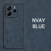 For Xiaomi Redmi Note 14 5G Skin Feel Phone Cases Soft Silicone Back Cover For Redmi Note 14 For Note14 5G global tamsiai mėlyna