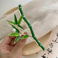 Luxury Tassel Butterfly Green Bamboo Pearl Grab Clip Flower Large Shark Ponytail Women's Fashion Temperament Elegant Headwear B gray