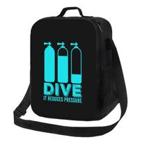Scuba Diver Thermal Insulated Lunch Bag Dive Diving Portable Lunch Tote for Outdoor Camping Travel Multifunction Bento Food Box 26.5x20x11.5CM smėlis