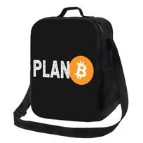 Custom Plan Bitcoin Lunch Bag Men Women Cooler Warm Insulated Lunch Boxes for Kids School Children 26.5x20x11.5CM smėlis