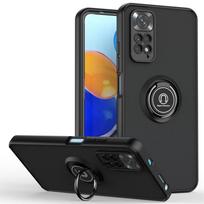 Dėklas Xiaomi Redmi Note 11 11S su magnetiniu žiedu-stovu-laikikliu, šarvuotas telefono dėklas Redmi Note11 11E Pro 11Pro, kietas PC galinis dangtelis Redmi Note 11 4G juoda