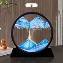 18,5 CM 3D Judantis Smėlio Meno Paveikslas Apvalus Stiklas Vandenyno Smėlio Peizažas Smėlio Laikrodis Greitasis Smėlis Amatai Tekantis Smėlio Paveikslas Namų Dekoravimas Dovana