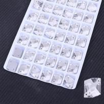 Special-Shaped Glass Hand-Sewn Drill, High-Flash White Ab Flat-Bottomed Glass Hand-Sewn Drill Diy Rhinestone Clothing Shoe Bag With Drill 17 * 21mm 12pcs/bag balta