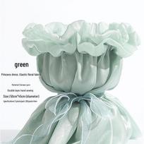 High-Quality Moonlight Yarn Princess Dress with Floral Bouquet and Elastic Bag