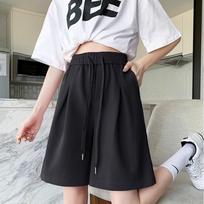 Strapped Sports Shorts for Women In Summer Thin Small High Waist Casual Loose Wide-leg Pants Mid-length Pants Five-point Pants S juoda