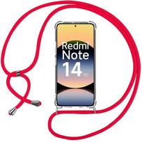 Case for Xiaomi Redmi Note 14 5G (not for 4G) - with Red Shoulder Strap - E.F.Connection®