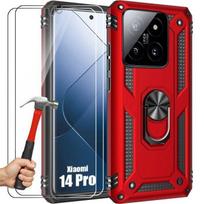 Coque - Xiaomi - 14 Pro - Rigide - Rouge - Support 360° intégré