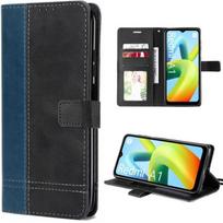 Case for Xiaomi Redmi A1/A2 - Magnetic Closure PU Leather Case Navy Blue/Black