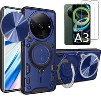 Protective Case - E.F.CONNECTION - Xiaomi Redmi A3 - Navy Blue - Rigid - Support Ring
