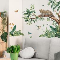 2 vnt. Kūrybingos šakos Pinigų leopardas Miegamasis Svetainė Fonas Kraštovaizdžio Dekoratyviniai Sienų Lipdukai 39*118cm*2pcs/fun-L120