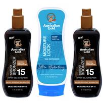 Australian Gold x2pcs Bronzer Spray Gel SPF15 + Moisture Lock