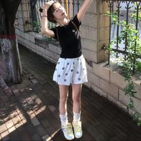 Niche Cute Dog Paw Print Shorts for Women In Summer New High-waisted A-line Loose Wide-leg Casual Sports Five-point Pants S balta