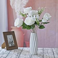 11 Concubine Roses Simulated Bouquet Home Decoration Fake Flower Living Room Dining Table Decoration Flower Arrangement 50cm balta