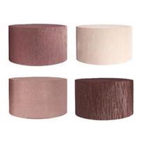 4/8 Rolls Crepe Paper Streamers 82ft Long Rose Gold Paper Tassel Streamers for Wedding Birthday Valentine's Day Birthday Baby Shower Decor 4pcs