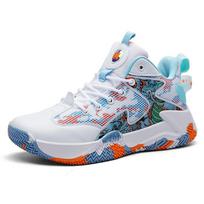 High-end Brand High-top Ankle Support Men's Basketball Sneakers Non-slip Breathable Basketball Shoes Indoor and Outdoor A3 Mesh 45 balta