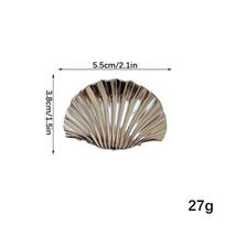 Light luxury shell type environmentally friendly alloy grab clip, back of the head pan hairpin, fashion horsetail shark clip Size fits all gray