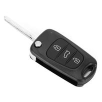 Coque de clé de voiture pliable à 3 boutons, compatible avec Hyundai I20, I30, IX35 black