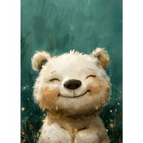 Cute Cartoon Baby Animal Poster Dog Owl Monkey Canvas Painting Nursery Wall Art for Kids Bedroom Home Decor Mural 21cm×30cm NoFrame