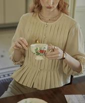 Matte Frosted French Hazy Three-Quarter Sleeve Top M